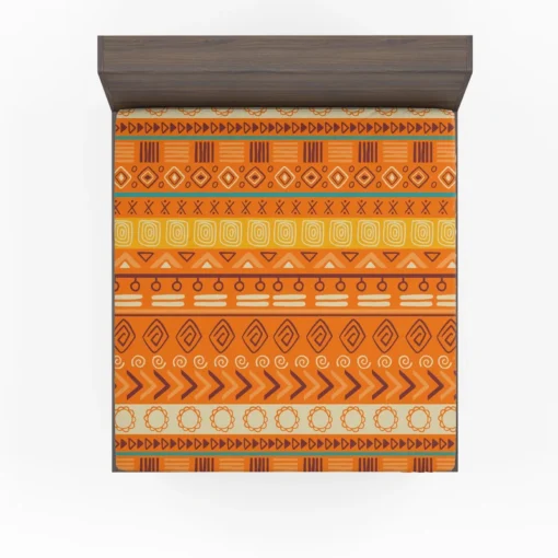 Orange African Tribal Pattern Fitted Sheet