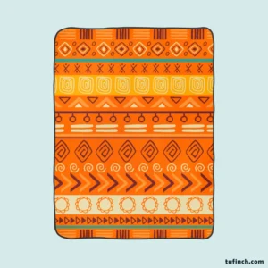 Orange African Tribal Pattern Fleece Blanket 1