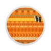 Orange African Tribal Pattern Round Beach Towel