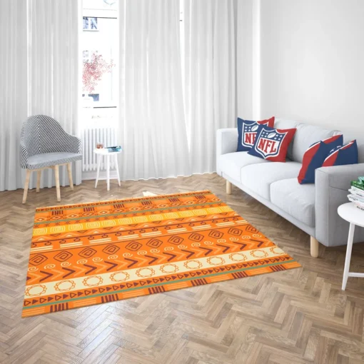 Orange African Tribal Pattern Rug 2