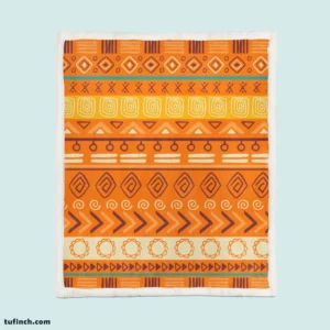 Orange African Tribal Pattern Sherpa Fleece Blanket 1