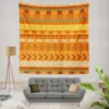 Orange African Tribal Pattern Wall Tapestry