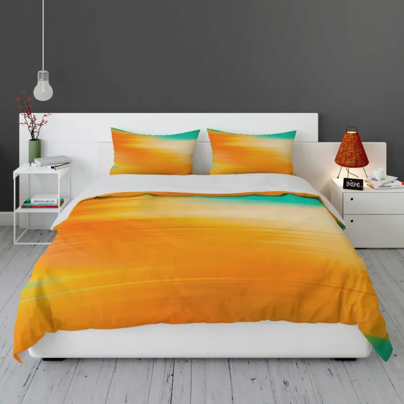 Orange And Green Gradient Abstract Bedding Set 1