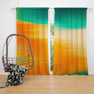 Orange And Green Gradient Abstract Curtain