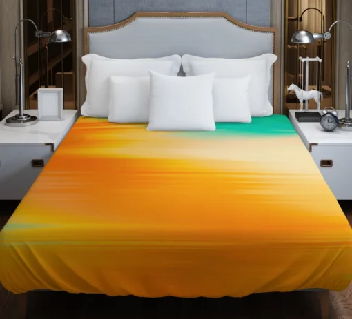 Orange And Green Gradient Abstract Duvet Cover