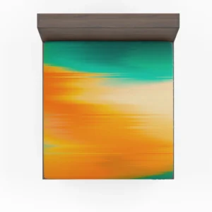 Orange And Green Gradient Abstract Fitted Sheet