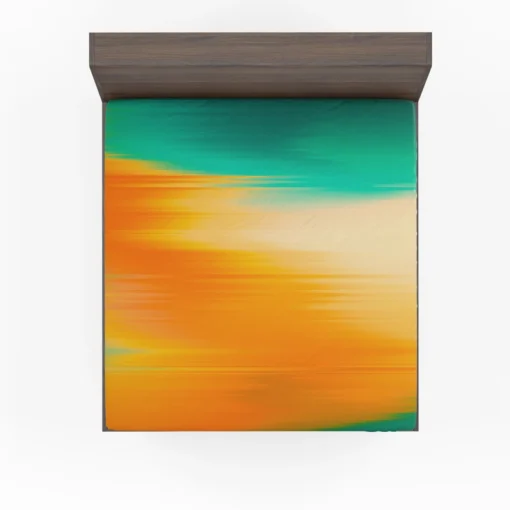 Orange And Green Gradient Abstract Fitted Sheet