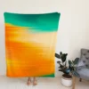 Orange And Green Gradient Abstract Fleece Blanket