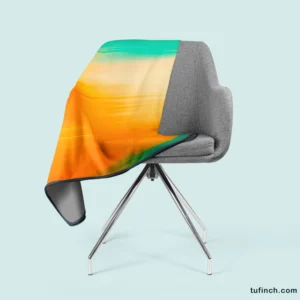 Orange And Green Gradient Abstract Fleece Blanket 2