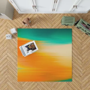 Orange And Green Gradient Abstract Rug