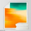 Orange And Green Gradient Abstract Sherpa Fleece Blanket