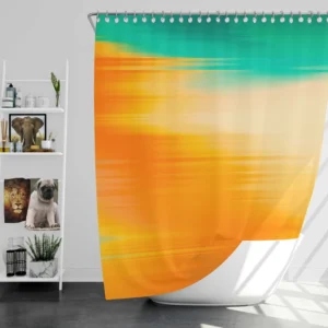 Orange And Green Gradient Abstract Shower Curtain