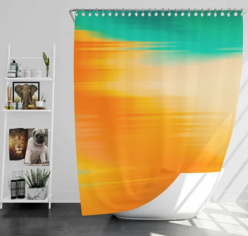 Orange And Green Gradient Abstract Shower Curtain