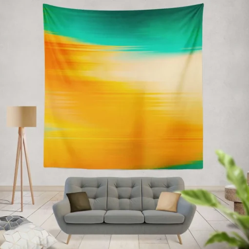 Orange And Green Gradient Abstract Wall Tapestry