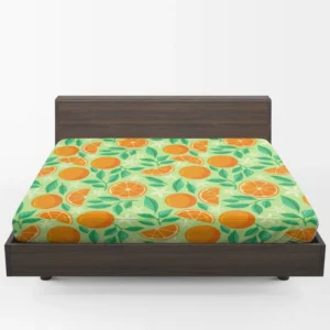 Orange And White Floral Fruit Fitted Sheet 1