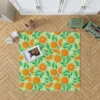 Orange And White Floral Fruit Rug