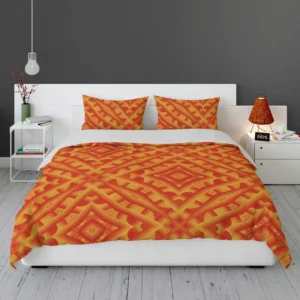 Orange Aztec Color Pattern Bedding Set 1