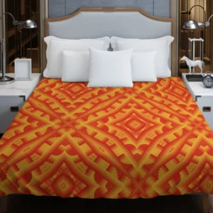 Orange Aztec Color Pattern Duvet Cover