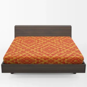 Orange Aztec Color Pattern Fitted Sheet 1