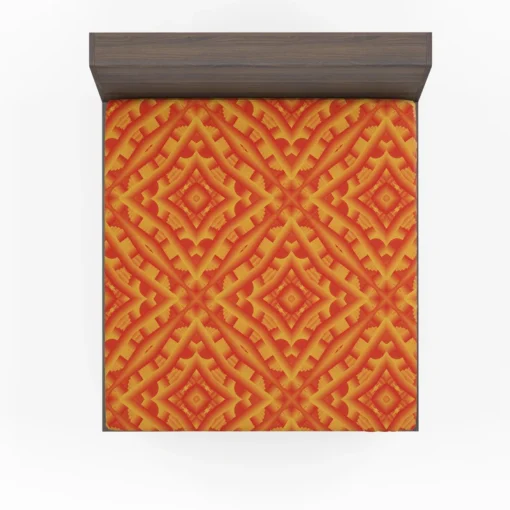 Orange Aztec Color Pattern Fitted Sheet