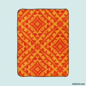 Orange Aztec Color Pattern Fleece Blanket 1