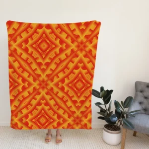 Orange Aztec Color Pattern Fleece Blanket