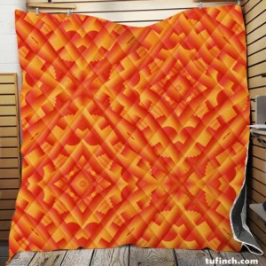 Orange Aztec Color Pattern Quilt Blanket