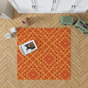 Orange Aztec Color Pattern Rug