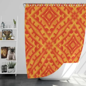 Orange Aztec Color Pattern Shower Curtain