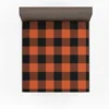 Orange Black Buffalo Plaid Pattern Fitted Sheet