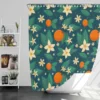 Orange Blossom Leaves With Flowers Shower Curtain