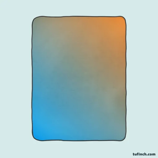 Orange Blue Gradient Linear Fleece Blanket 1