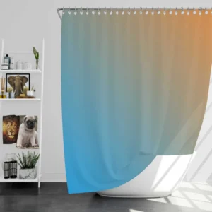 Orange Blue Gradient Linear Shower Curtain