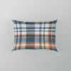 Orange Blue Plaid Pattern Pillow Case