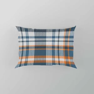 Orange Blue Plaid Pattern Pillow Case