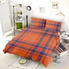 Orange Blue Red Stripe Check Plaid Bedding Set