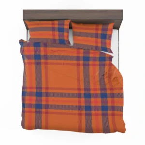 Orange Blue Red Stripe Check Plaid Bedding Set 2