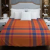 Orange Blue Red Stripe Check Plaid Duvet Cover