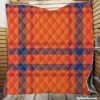 Orange Blue Red Stripe Check Plaid Quilt Blanket