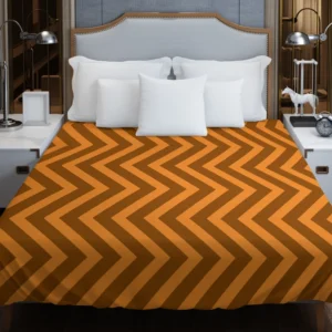 Orange & Brown Chevron Pattern Duvet Cover