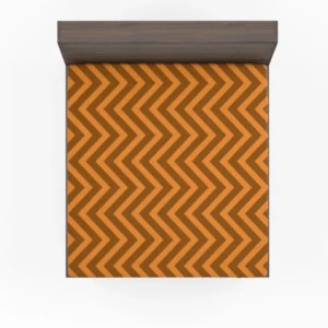 Orange & Brown Chevron Pattern Fitted Sheet