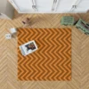 Orange & Brown Chevron Pattern Rug