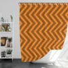 Orange & Brown Chevron Pattern Shower Curtain