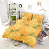 Orange Citrus Leaf Design Bedding Set