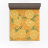 Orange Citrus Leaf Design Fitted Sheet