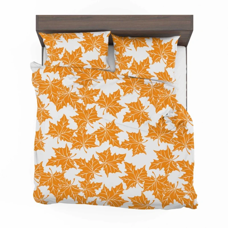 Orange Color Maple Leaves Bedding Set 2