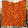 Orange Color Maple Leaves Pattern Quilt Blanket