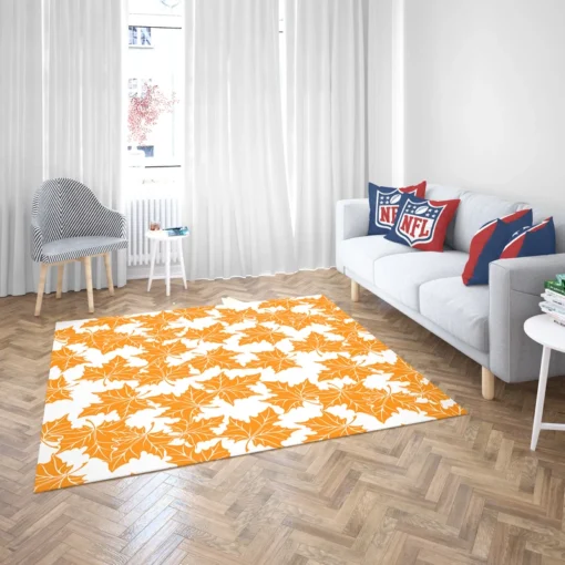 Orange Color Maple Leaves Rug 2