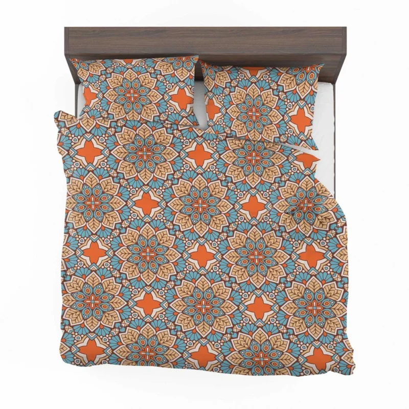 Orange Colored Morocco Pattern Bedding Set 2