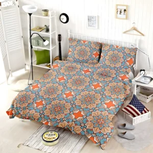 Orange Colored Morocco Pattern Bedding Set